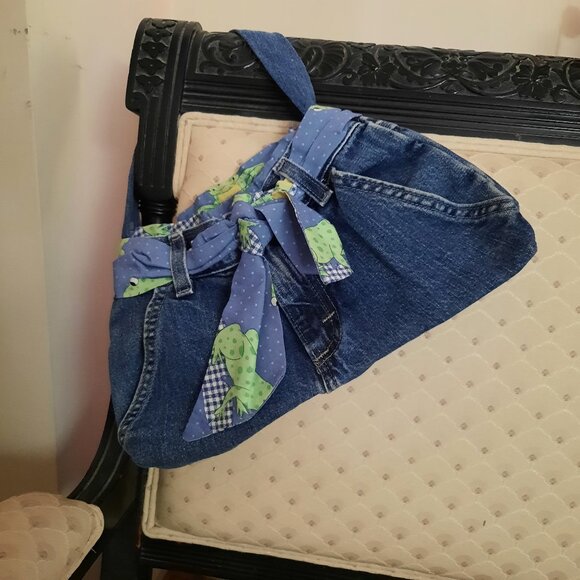 Cute Handmade Jean Purse 13X7X3 Lined - Picture 4 of 7